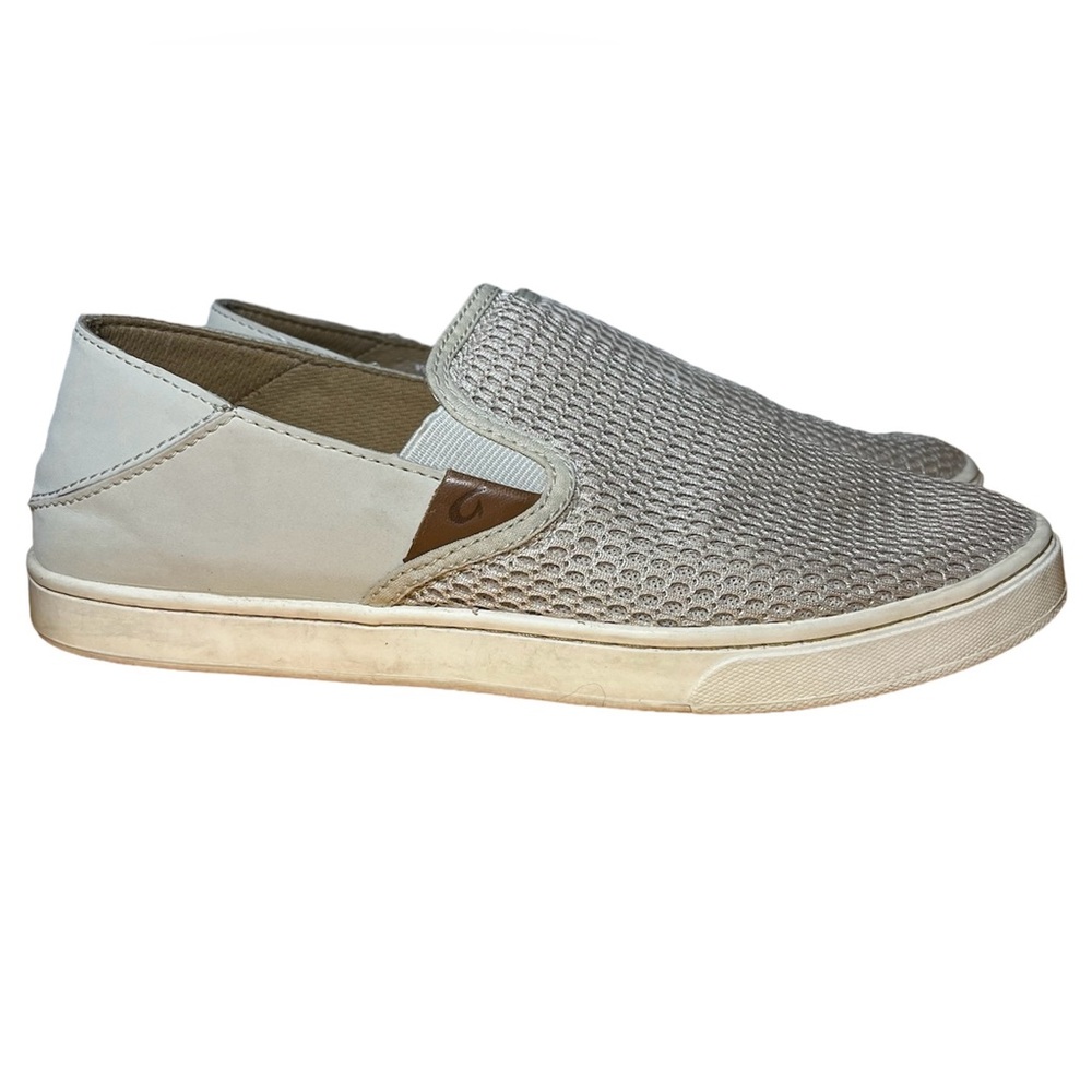 Olukai Pehuea Beige Slip‎ On Women’s Shoes Sneakers Sz 8